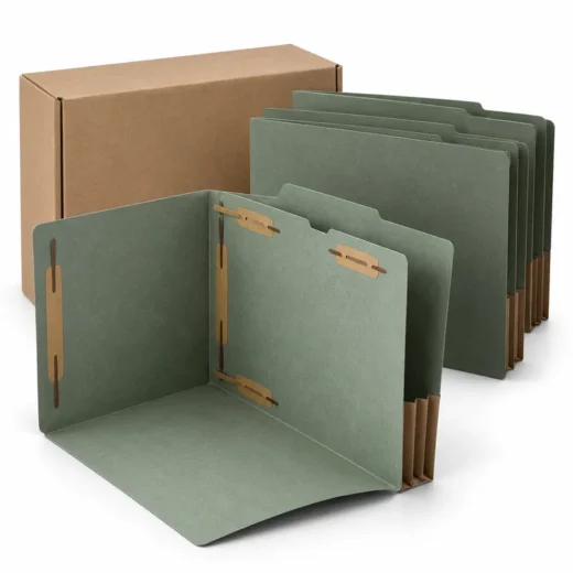 Heavy-Duty Pressboard Classification Folders — 10 Pack