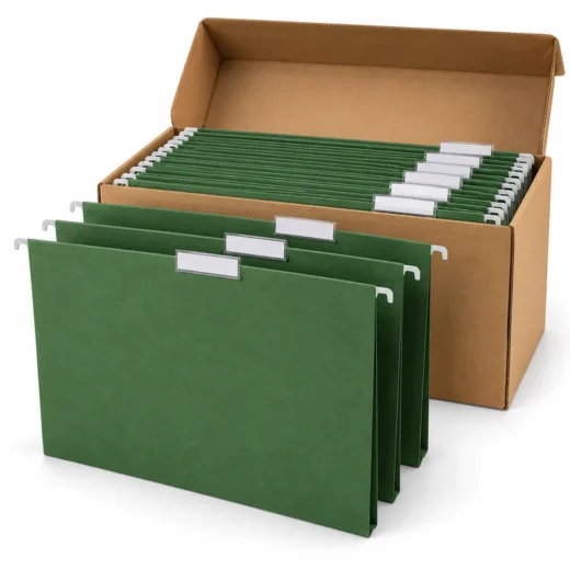 Letter-Size Hanging File Folders — 50 Pack