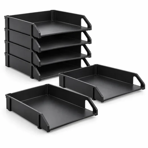 Stackable Side-Load Letter Trays — 6 Pack