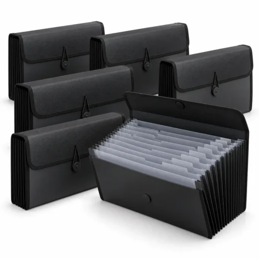 13-Pocket Poly Expanding Files — 6 Pack