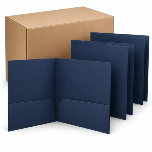 Textured Two-Pocket Presentation Folders — 50 Pack