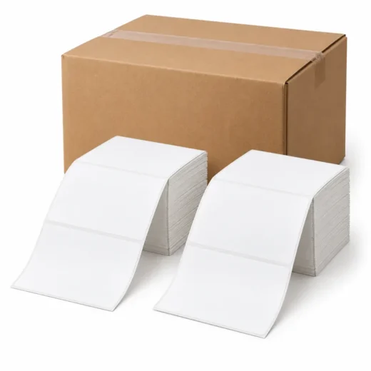 4 x 6 in Fanfold Direct-Thermal Shipping Labels — 4,000 Box