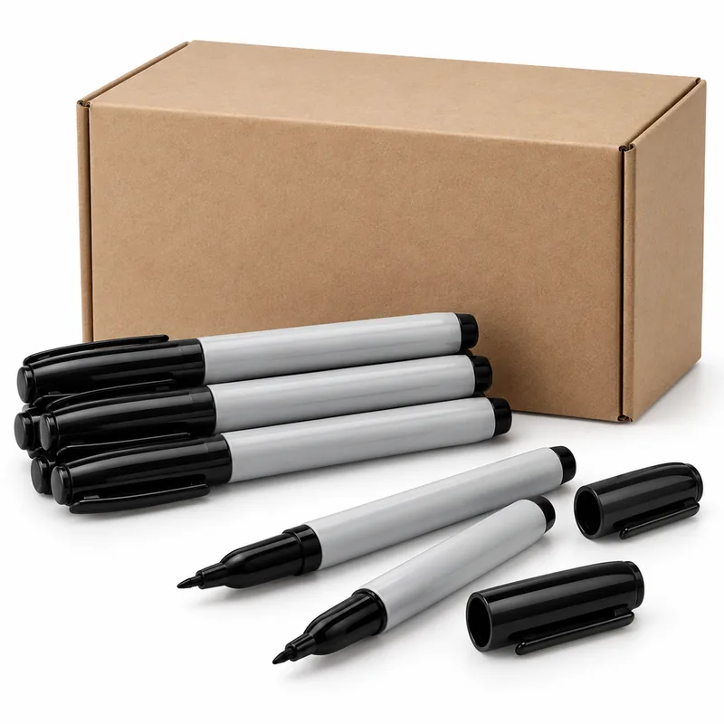 Black Fine-Point Permanent Markers — 72 Pack